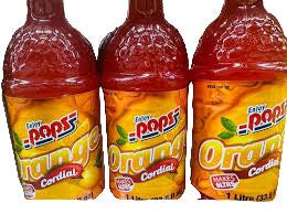 Pops Orange Cordial 1L
