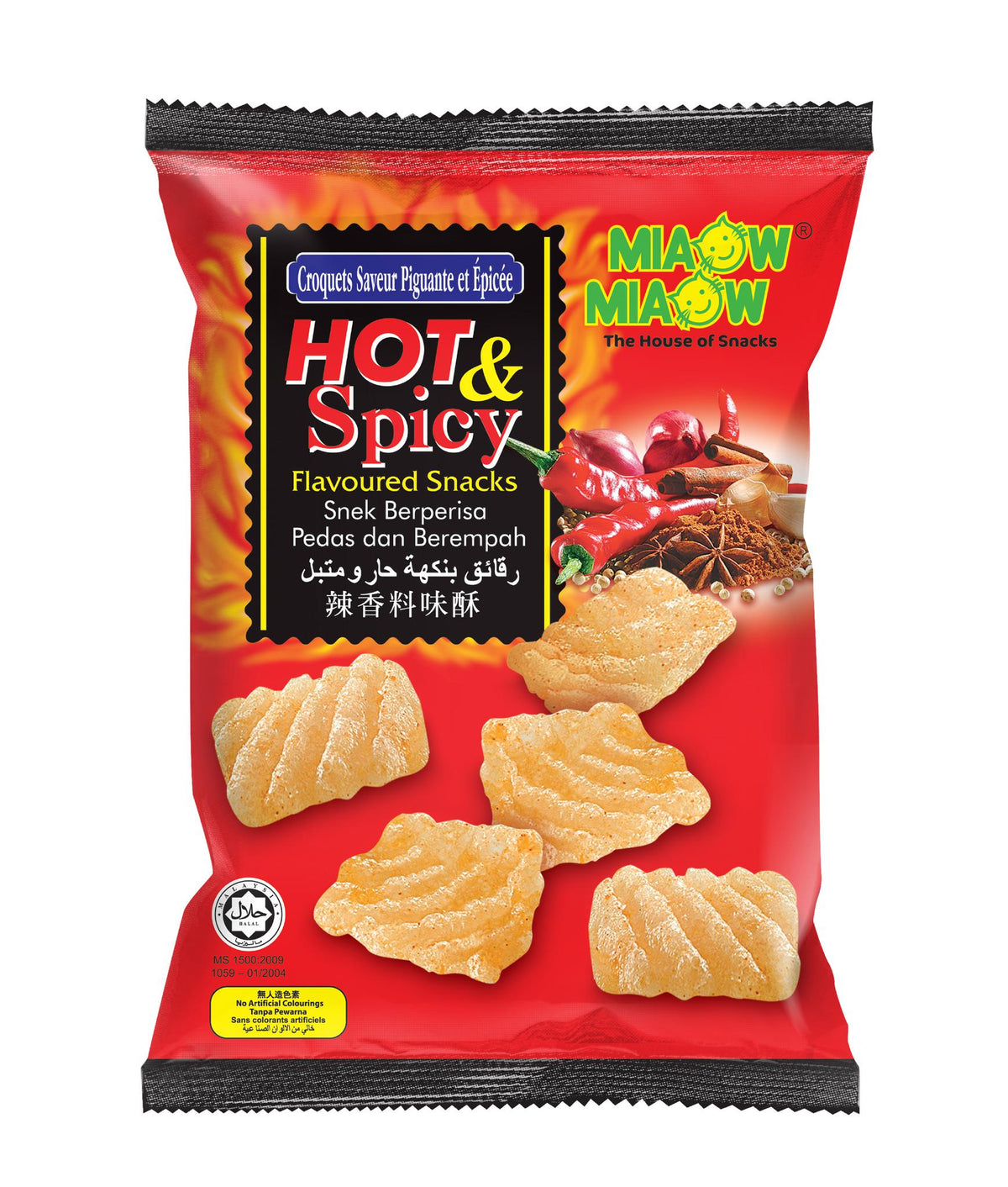 Miaow Miaow Hot & Spicy Flavoured Snack 60g